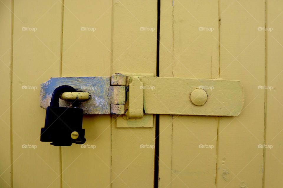 Yellow door and lock 