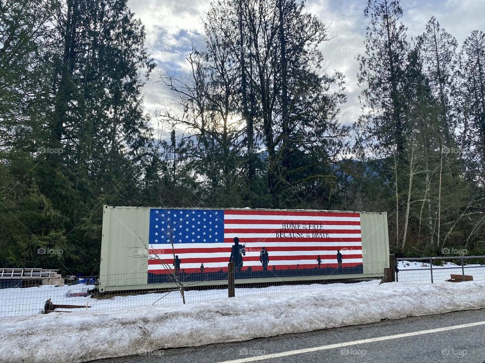 Supporting out troops flag 