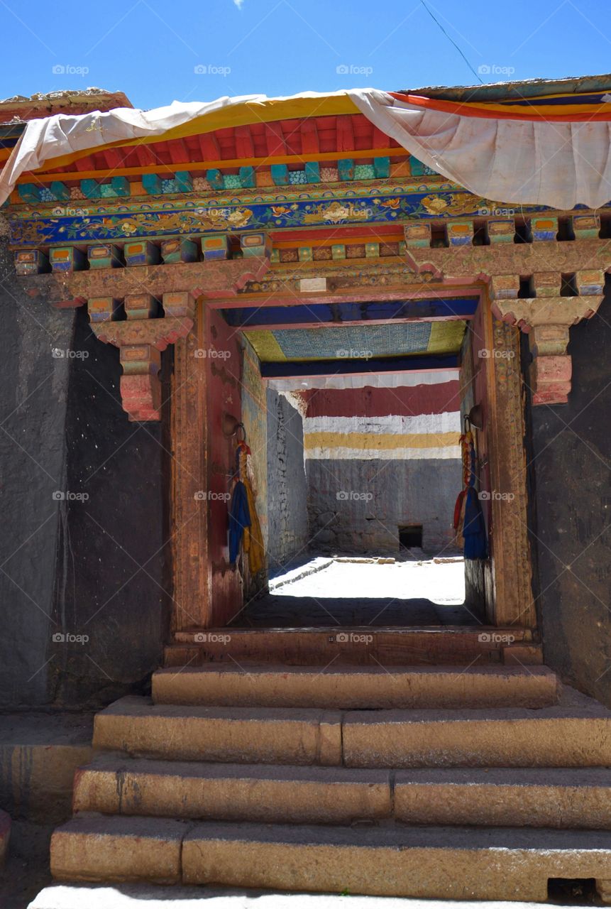 Tibetan monastery door 