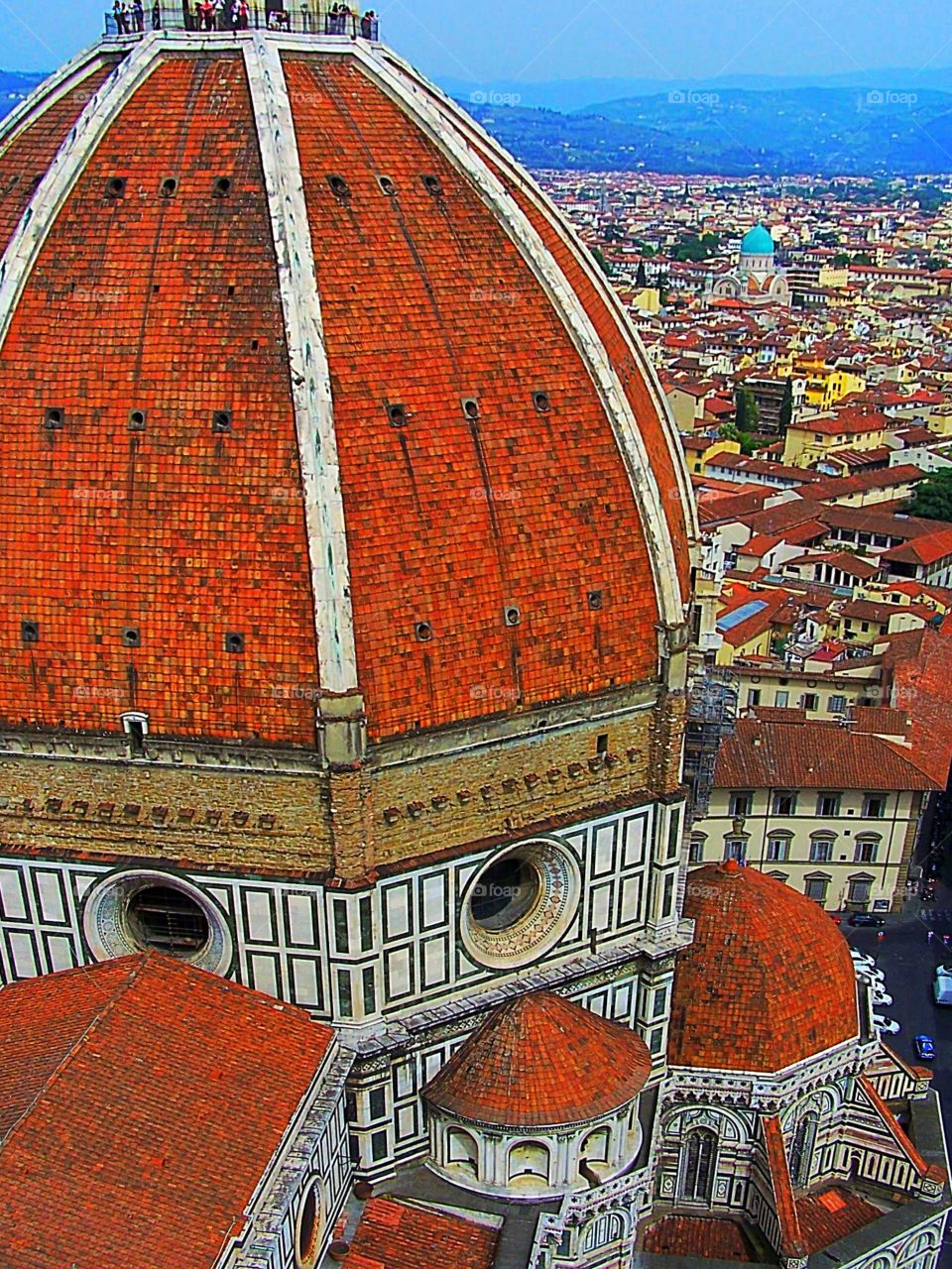 View of the Florentine Duomo and city from the Tower