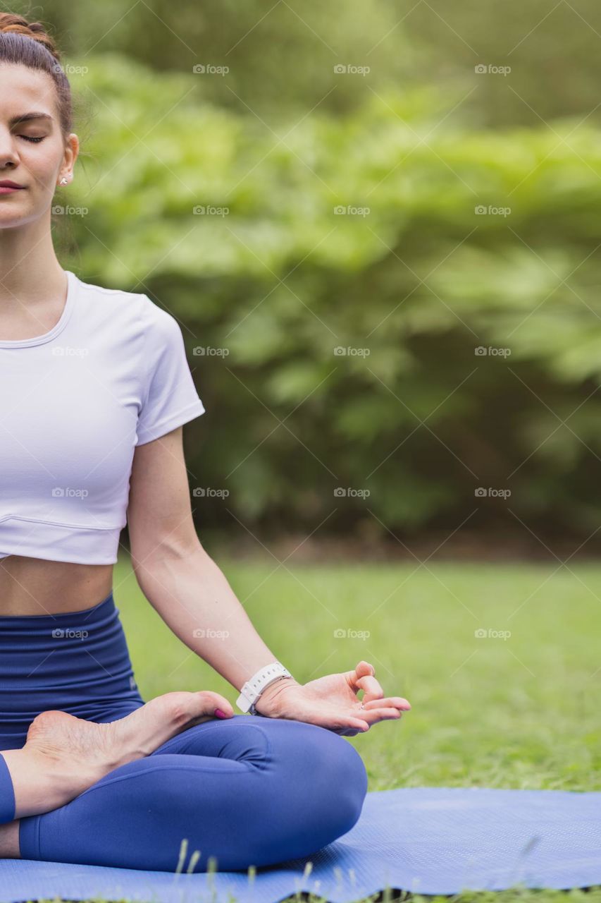 Woman practicing yoga 