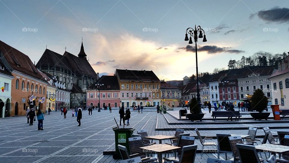 Square in Brașov-Romania