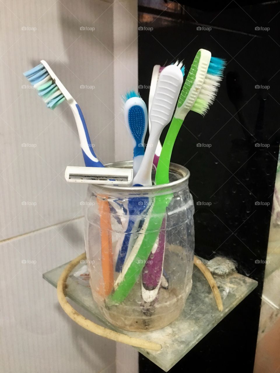 Toothbrush holder in the bathroom