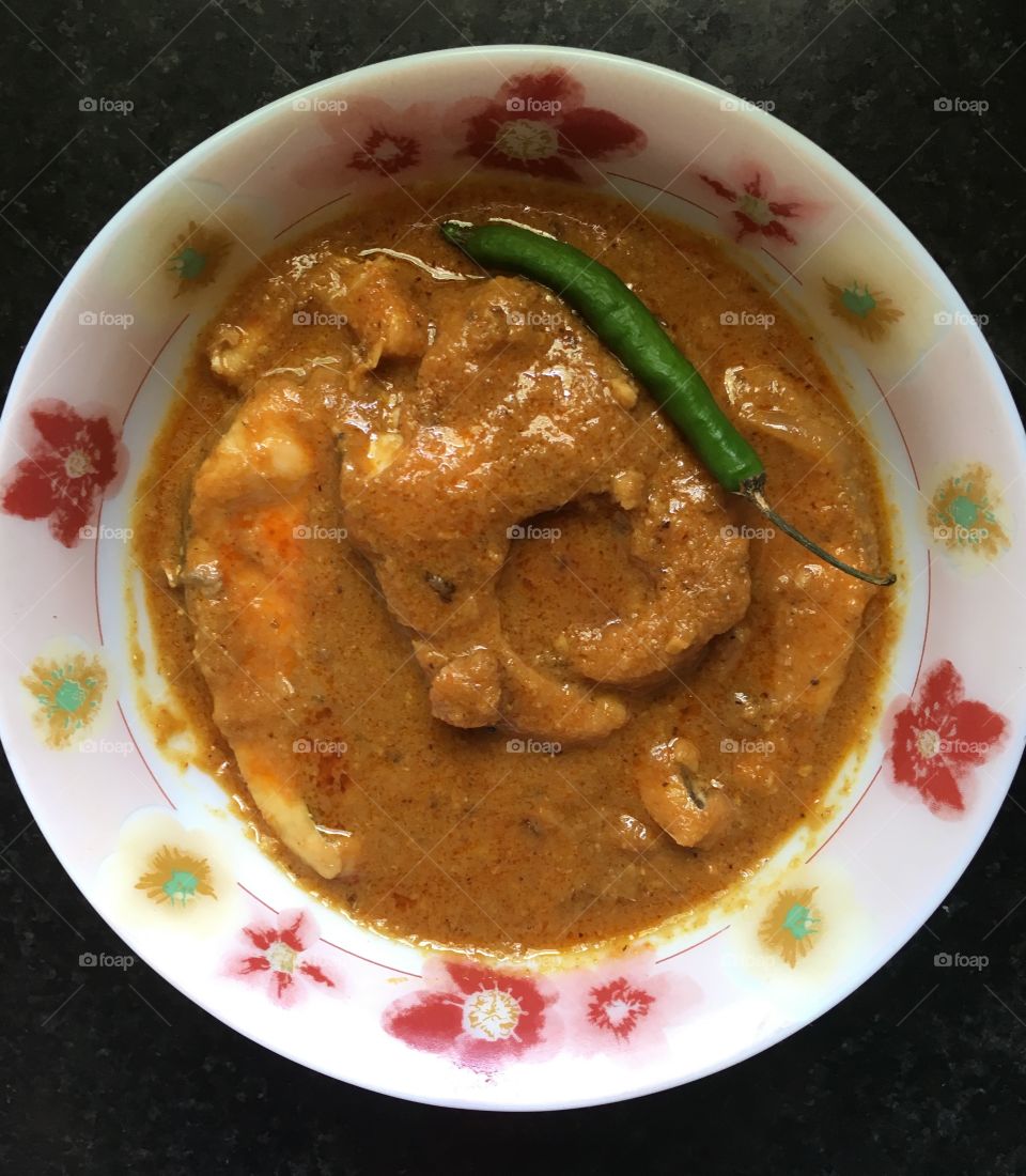 Fish curry, Indian cuisine.