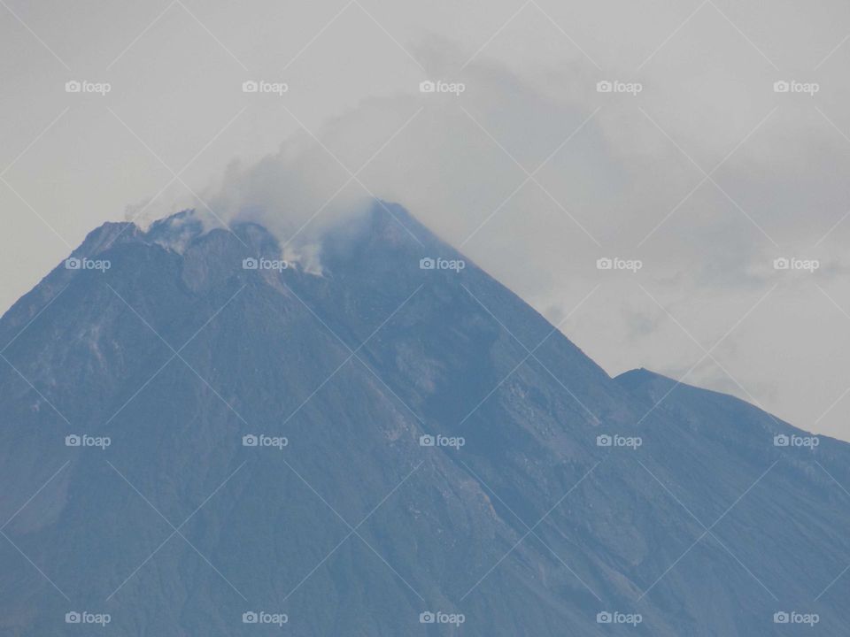 Mount Merapi seen from a distance