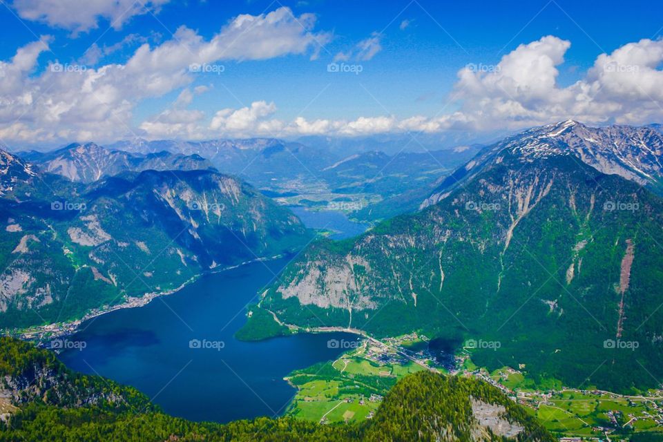 Lake and mountains view