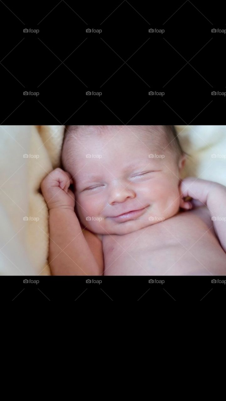 Baby boy smiling