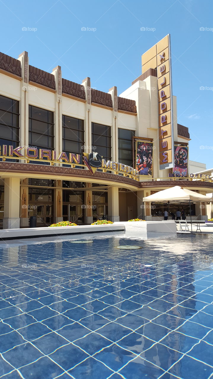The Krikorian Theater at Downtown Buena Park California on a beautiful Southern California Day