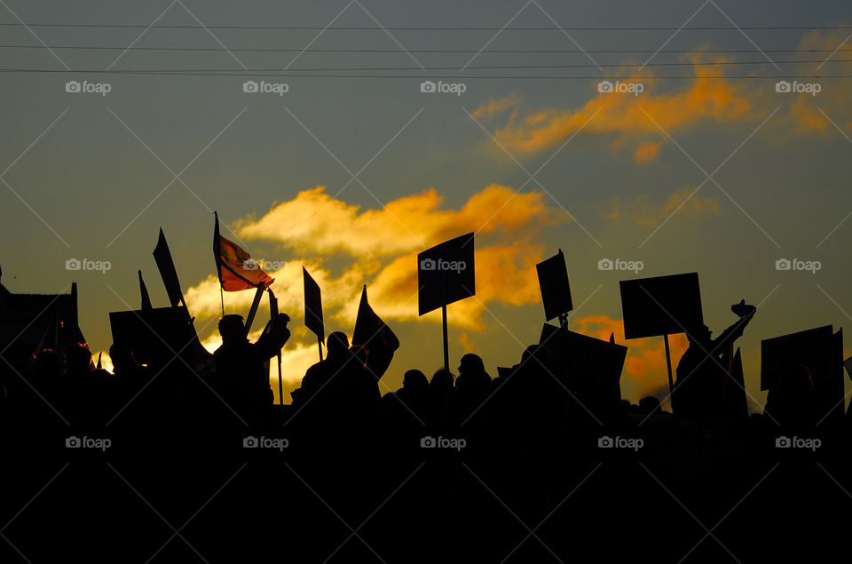 demonstration against climate change in Copenhagen