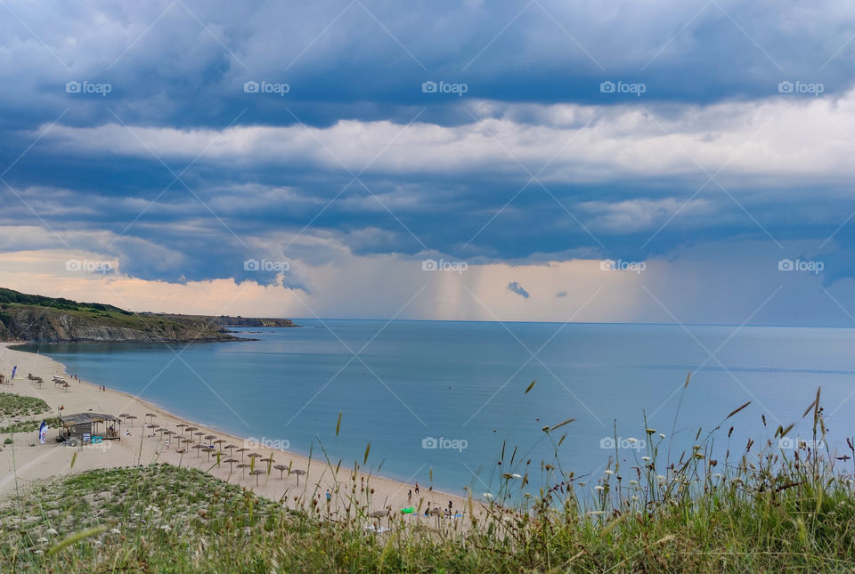 Dark weather mood on the seaside