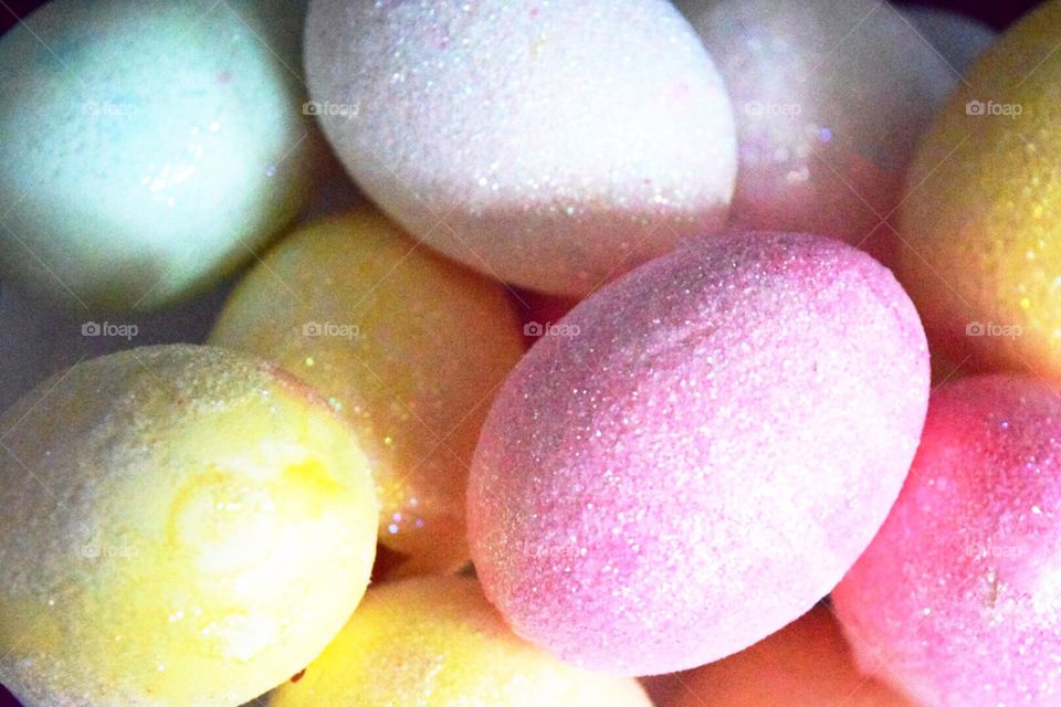 Pastel glittery Easter eggs 
