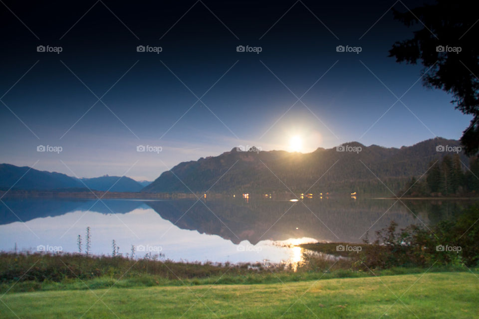 Moon over the mountain