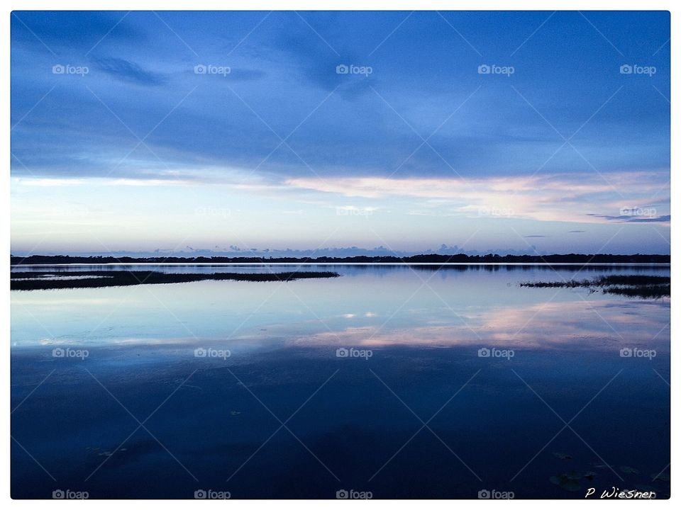 Lake Down Windermere Blue Sunset 