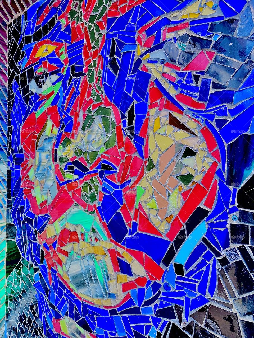 A last impression of the “RESPECT” art installation mosaic now on permanent display in front of the KEYFOOD supermarket on Fulton St in Fort Greene, Bklyn, NY photographed in December 2021. Hypnotic Productions