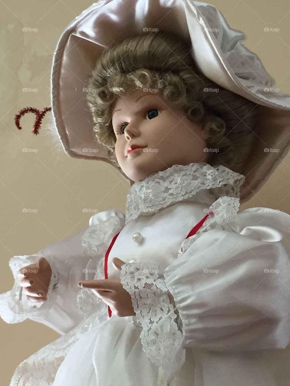 Doll in White Satin and Lace