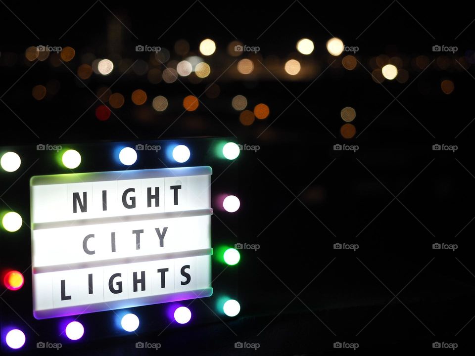 Night city lights
