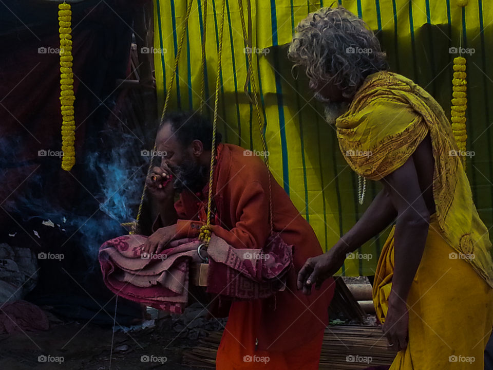 sadhus in kumba mela, India.