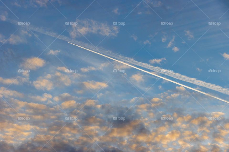 Two planes trails