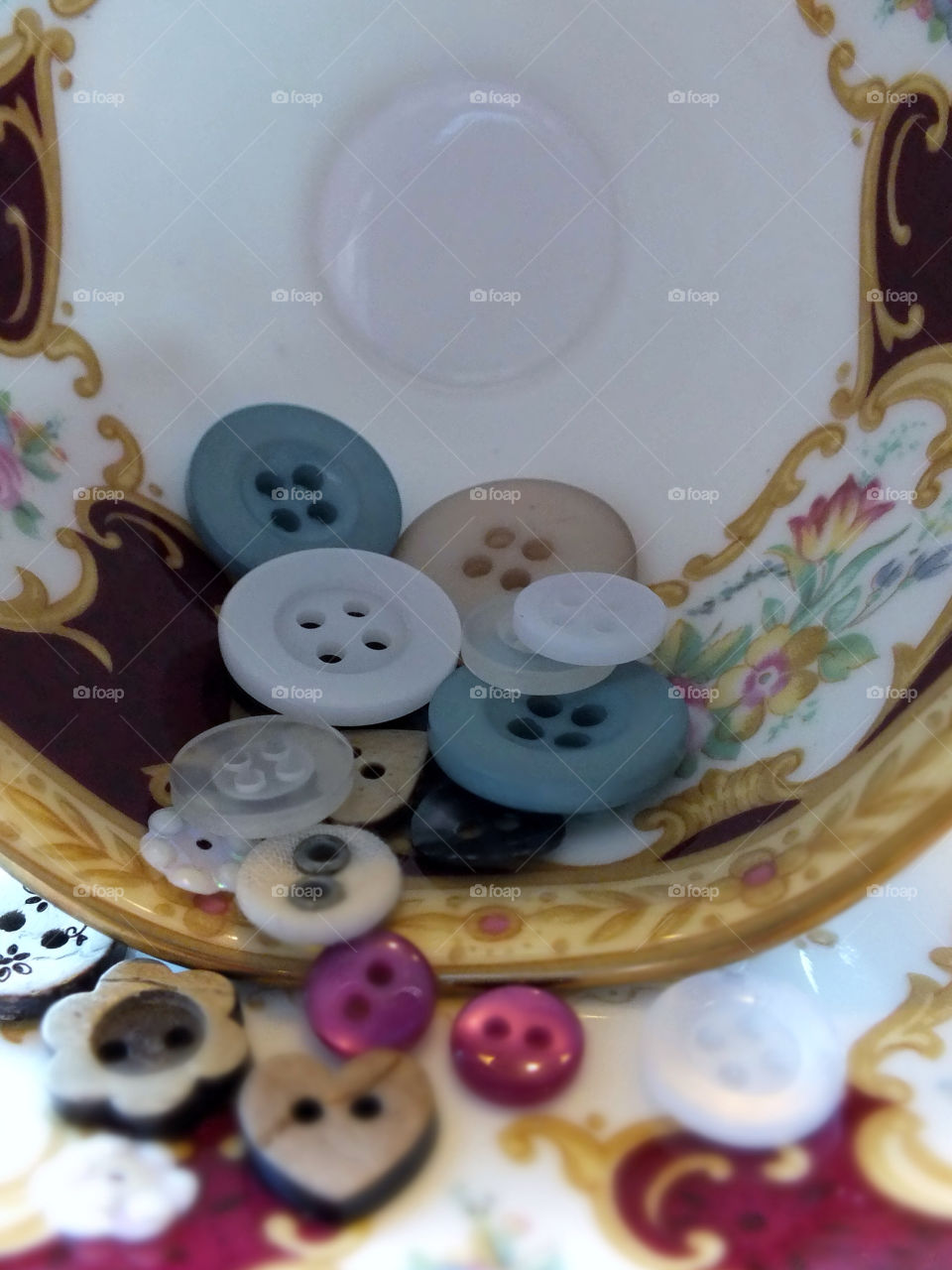 vintage buttons china tea cup by emmam