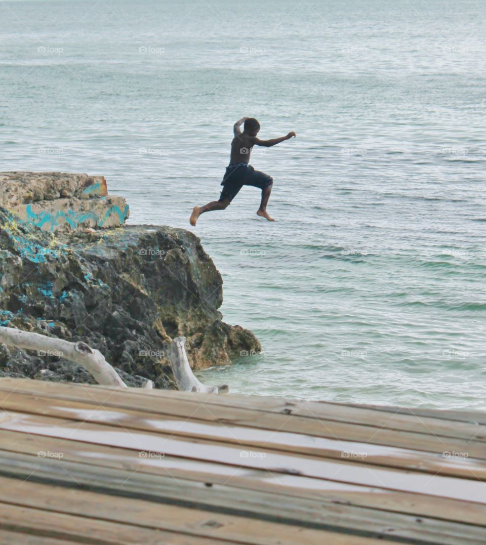 Jumping in to the water 