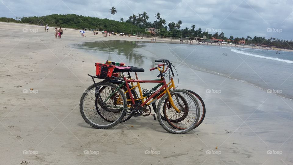 Bikes in sea