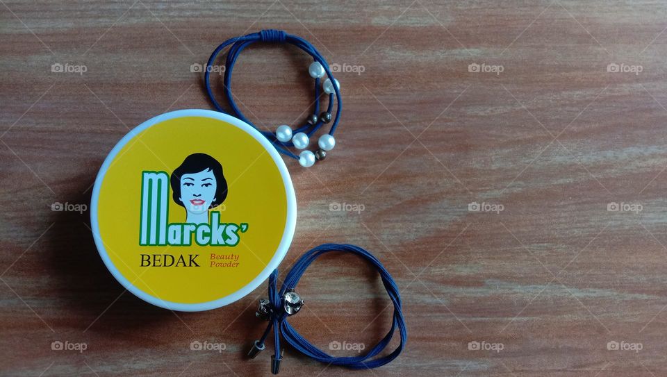High angle view of beauty powder of Marcks' brand