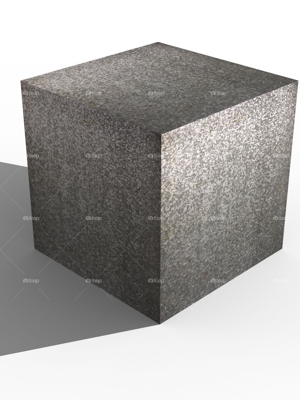 Concrete cube on white background