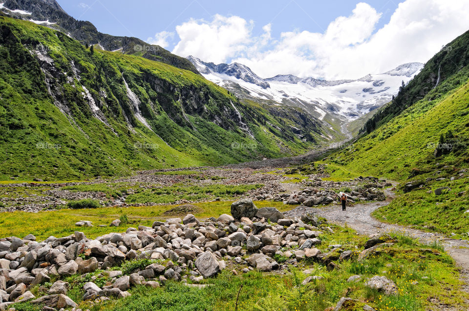 Zillertal alps in austria. High Tauern mountain range