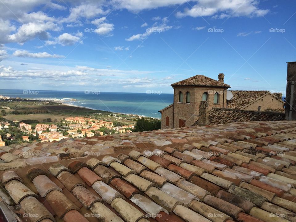 High angle view of town