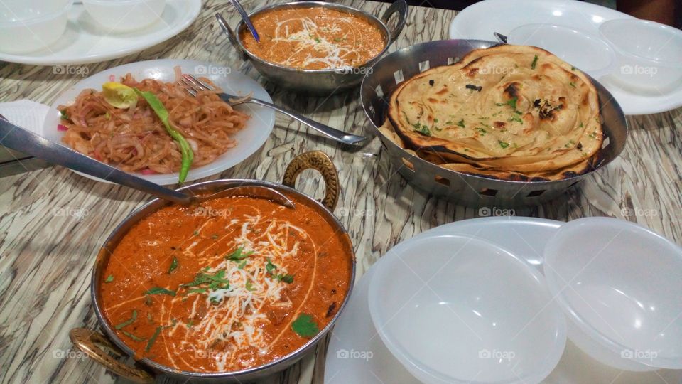 Close-up of delicious Indian food