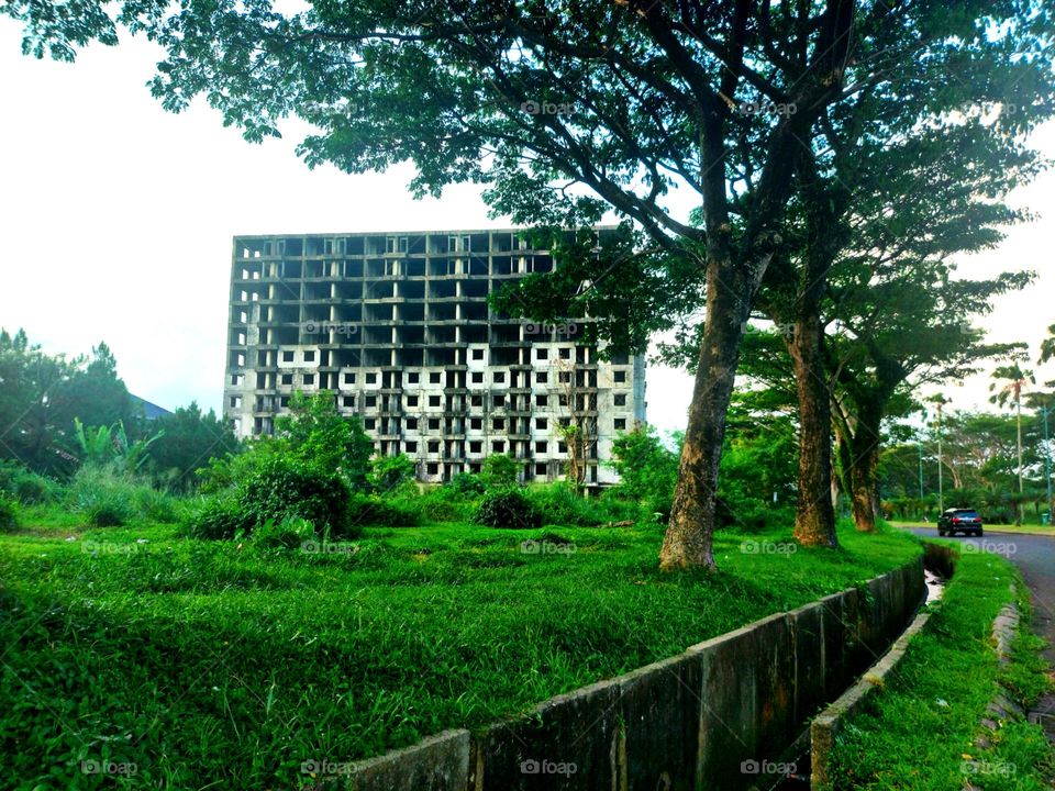 Abandoned apartment building