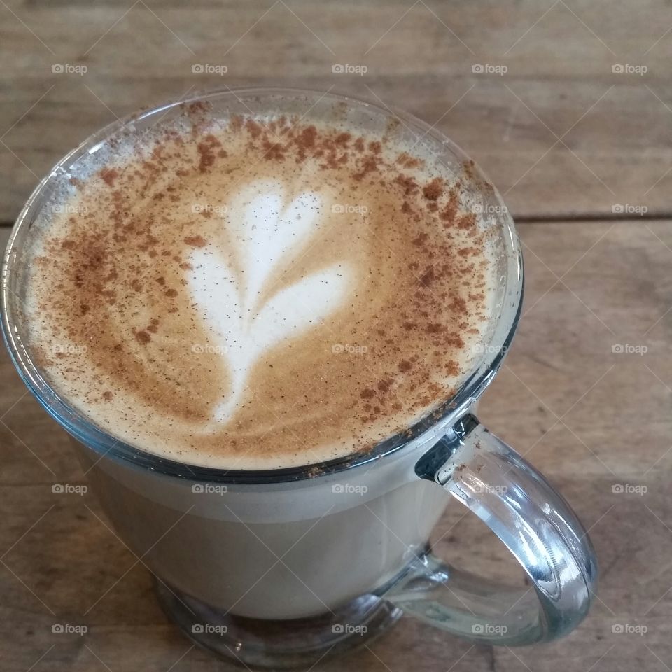heart shaped latte