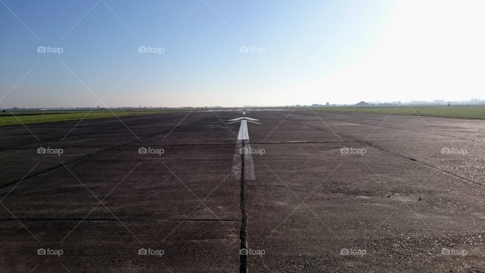 Low angled view down Runway 11 at Koksijde Air Force Base, Koksijde, Belgium
