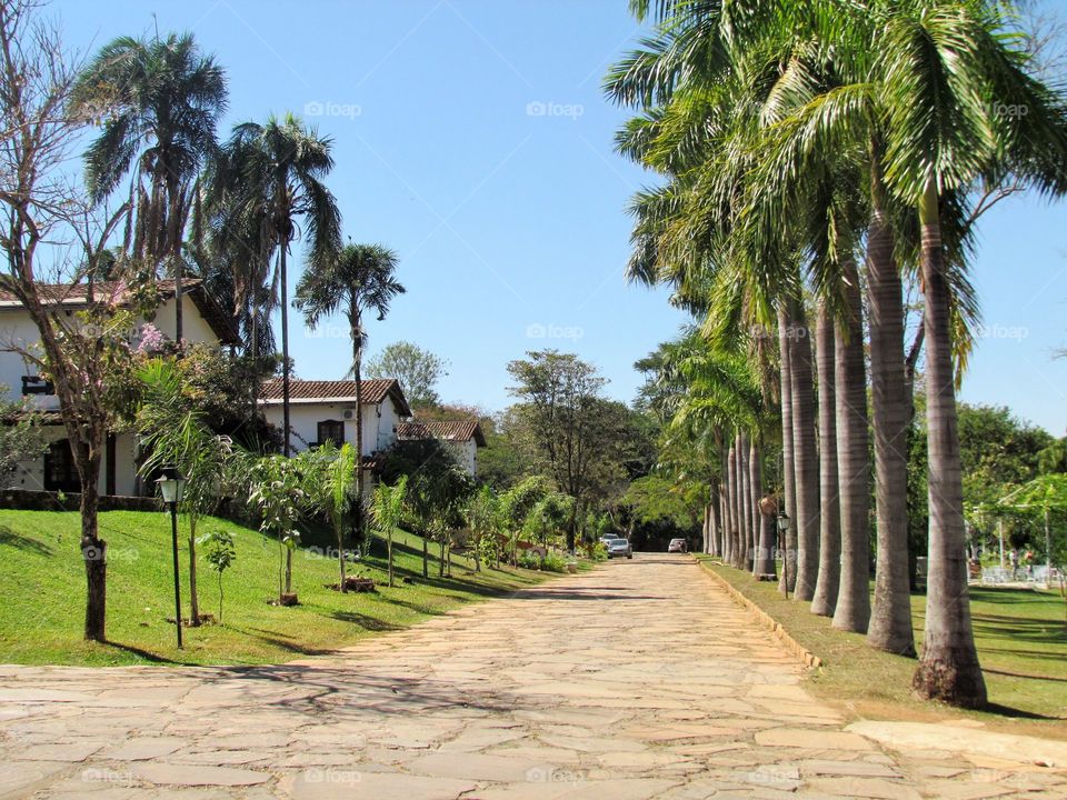 Alameda dentro do hotel em Pirenópolis Brasil