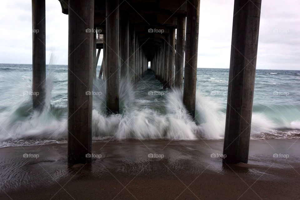 Waves Under Pier