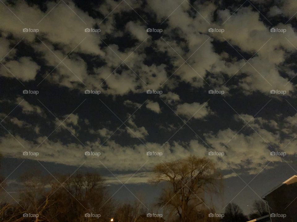 Night sky clouds 