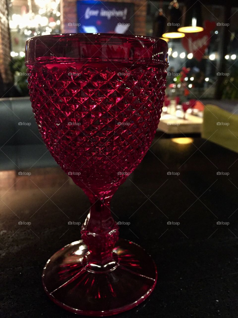 Red sparkling glass