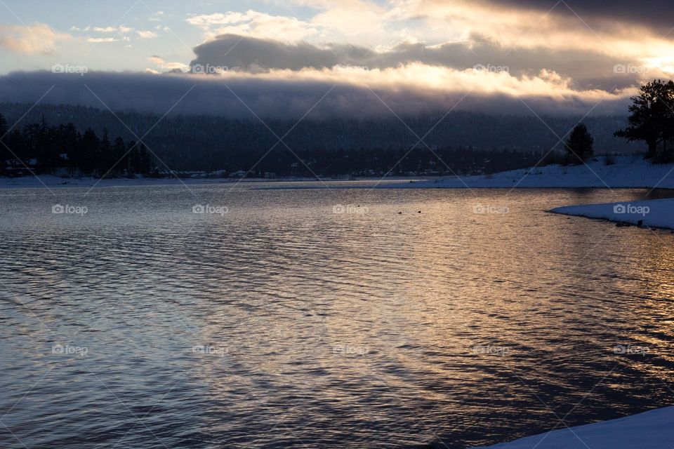 Big bear lake during winter