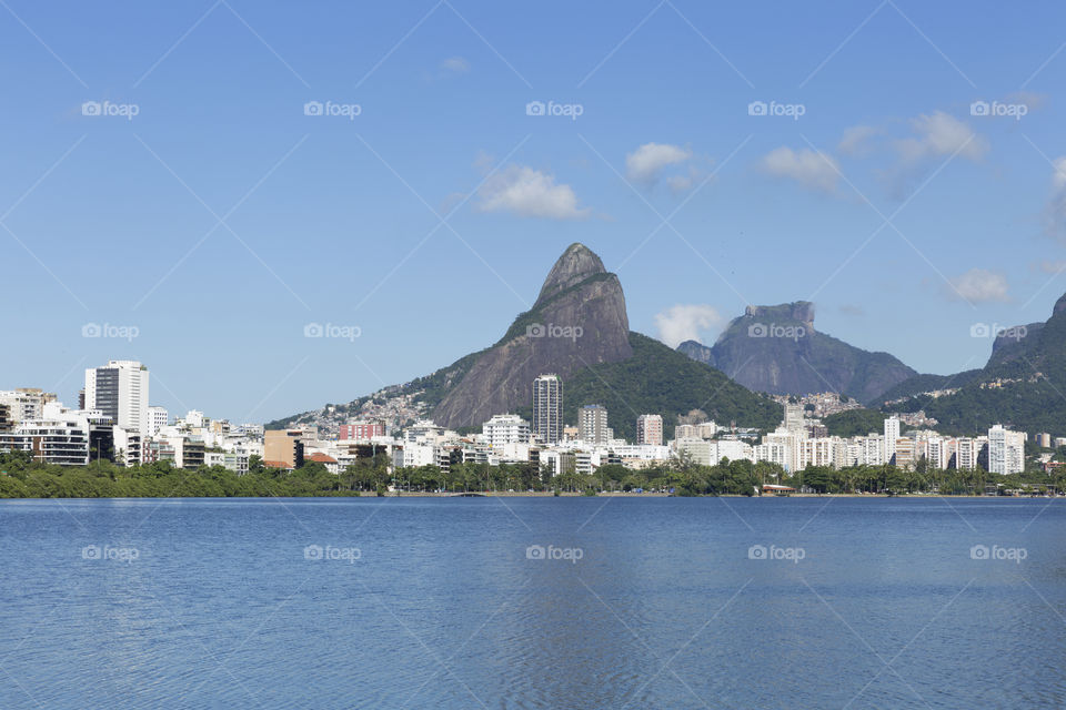 Rodrigo de Freitas Lagoon in Rio de Janeiro Brazil.