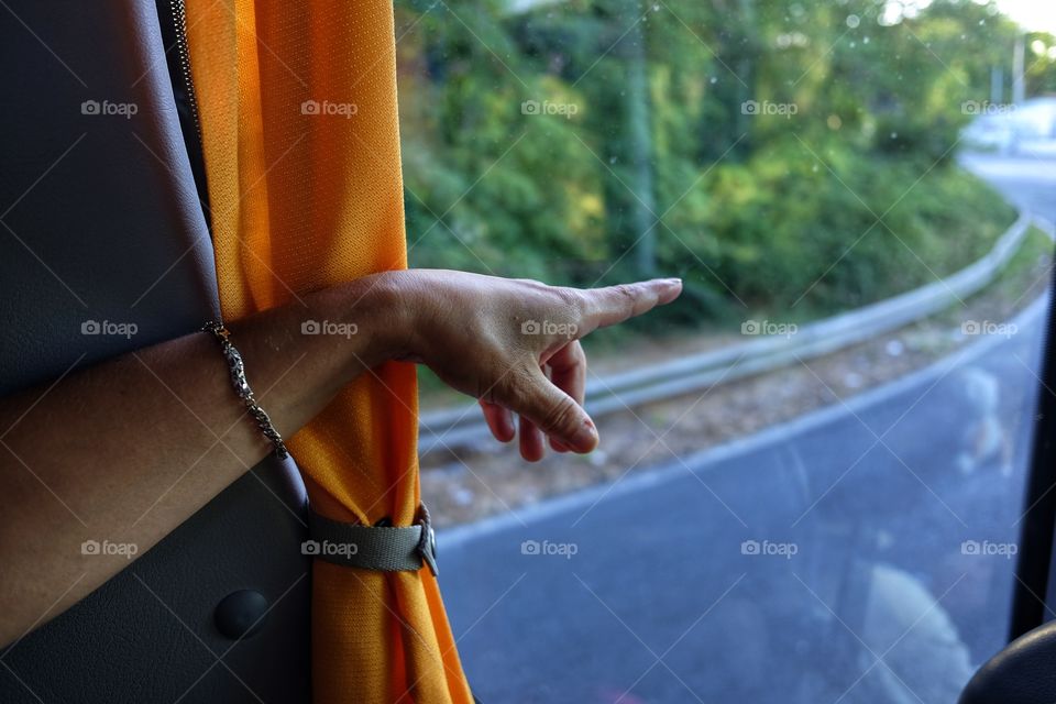 arm on window