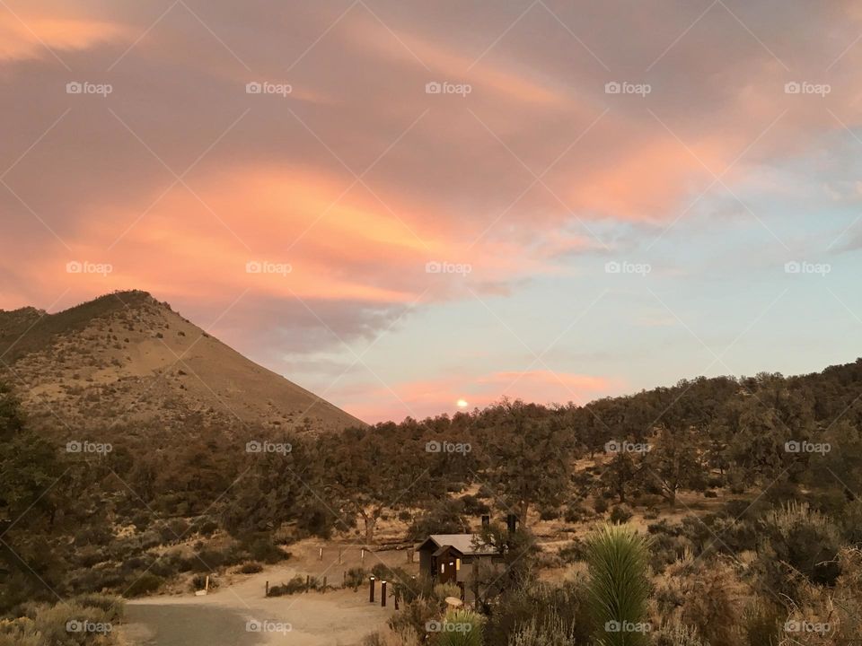 clouds reflecting the setting sun
