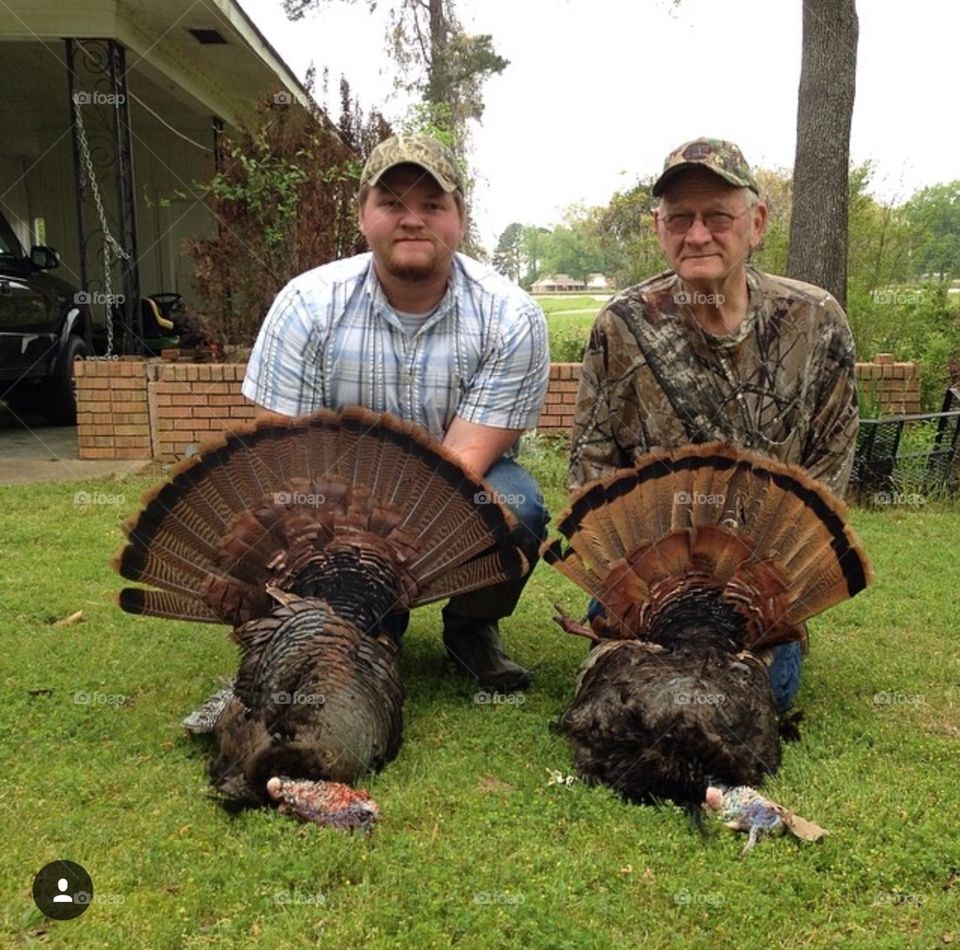 Grandpa & grandson both first turkey