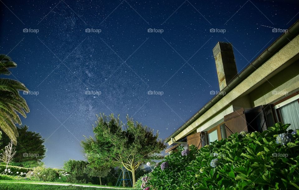 The Milky Way over the backyard 