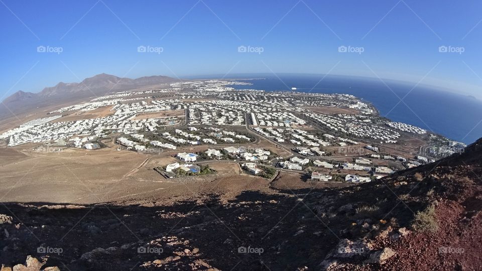 Playa Blanca, Lanzarote, from atop Montaña Roja