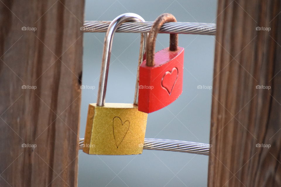 The color red,  love locks