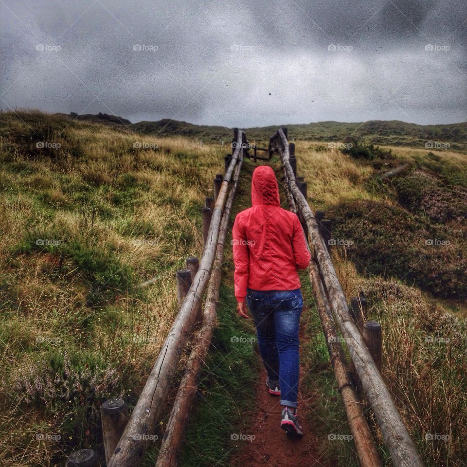 Girl walking in nature