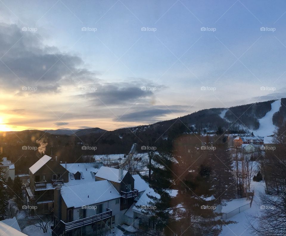 View of house in winter at sugarbush, vermont