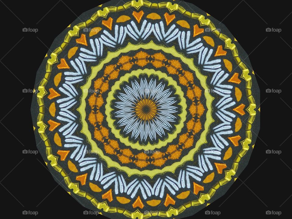 Floral design on black background