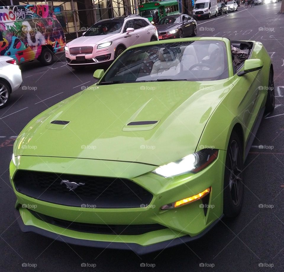Bright Green Mustang a Lot of Soul
