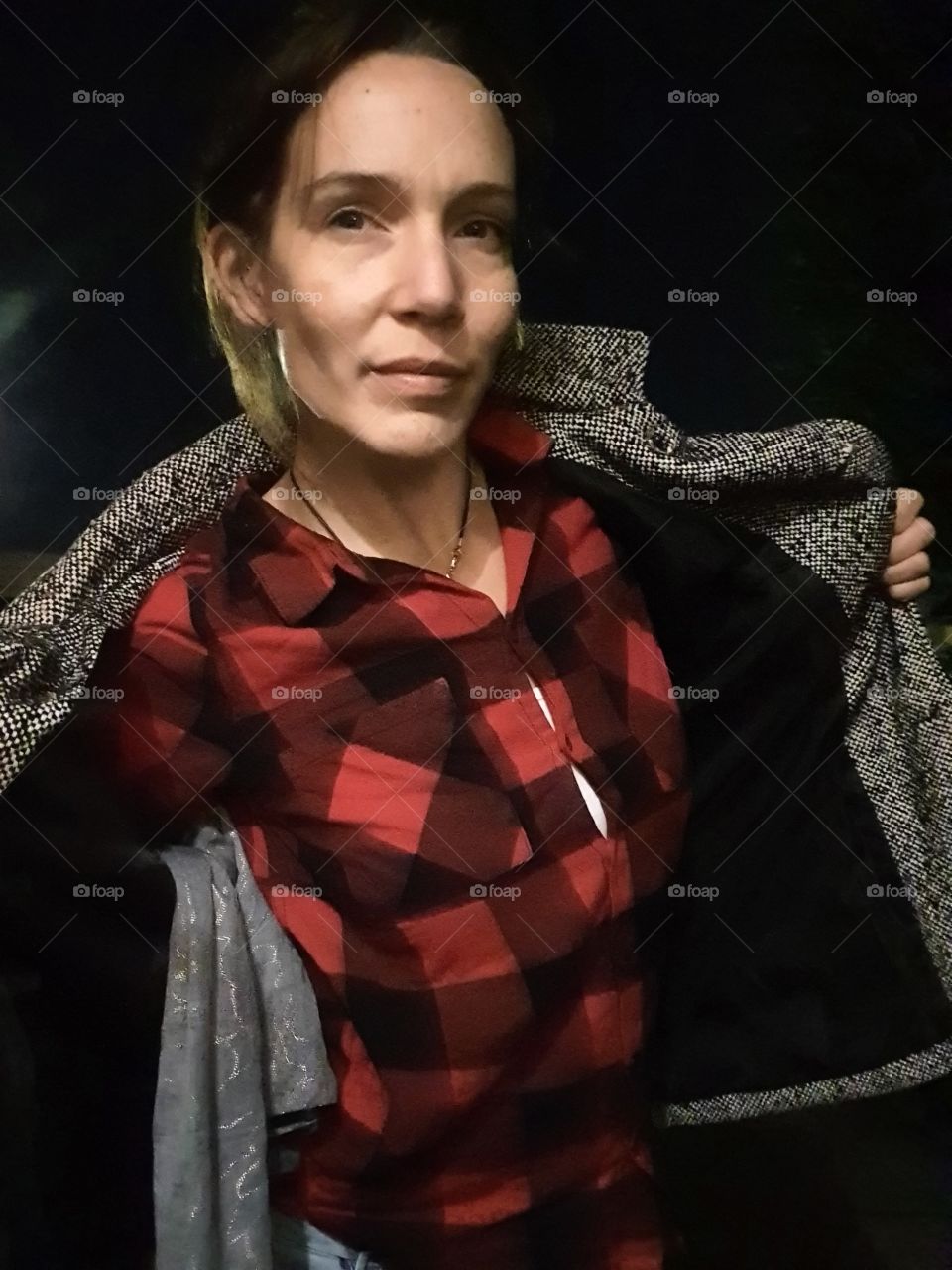 woman in the backyard.